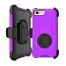 Produktbild iPhone 7 Hülle, Asnlove 360 Grad Drehbare Robustes Kunststoff Shell Case | Hybrid 2 in 1 TPU+PC Schutzhülle Cover Case Silikon Rüstung Armor Dual Layer Muster Handytasche Backcover mit Grad Fingerwölbung Handy Hülle Tasche Schutz Etui Schale Bumper für Apple iPhone 7 4.7 Zoll - Lila
