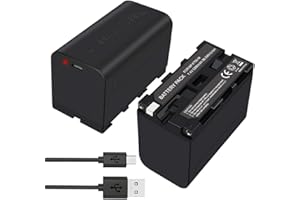 CITYORK NP-F750 Ersatzbatterie 5200mAh (2er-Pack) mit Micro-USB-Ladeanschluss und Micro-USB-Kabel, Ersatz für Sony NP-F730 NP-F760 NP-F770 NP-F960 NP-F970