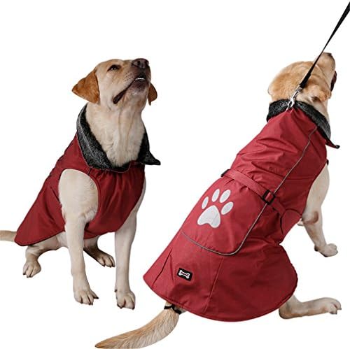 SoSunny Winter Warm Vest Pet Dog Clothing Durable Waterproof Reflective Jacket Coat Sport Clothes for Small Medium Large Dogs (L, Red)