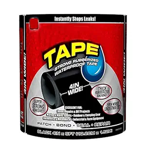 Frado Waterproof Flex Tape,Seal Repair Tape, Super Strong Adhesive Sealant Tape to Stop Leakage of Kitchen Sink/Toilet Tub, Leak Stop, Stop Leak Tape, Black 4