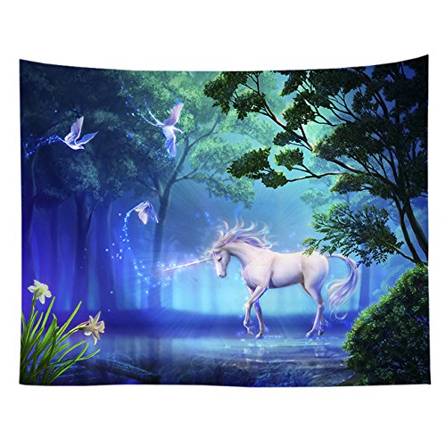 THEE Unicorn Wall Hanging Tapestry Bedspread Throw Blanket Home Room Wall Decor