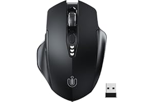 Uineer Souris sans Fil Rechargeable, [Upgraded] Indicateur de Batterie, 2.4G USB Souris Ergonomique sans Fil, 4 Niveaux DPI réglables, Souris Ordinateur sans Fil pour Les Gaming et Le Travail