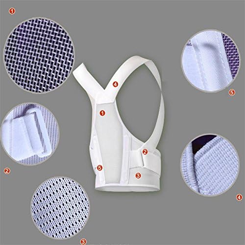 L Postures For Women, Men And Children - Postural Correction Kyphosis Chest Shoulder Back Waist Support Brace Helps Relieve Neck And Shoulder Pain , White , Huge