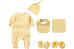 KIDDLETOWN Tutine per neonati, Ragazzo Ragazze Manica Lunga Tutine, 6pcs Bambino Pigiama, Pigiama in Cotone Neonato, Pigiama Bambino Tutine Jumpsuit Abbigliamento Neonato（0-3 Mesi）