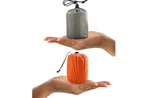 BULL TIGER PRESTIGE 2 Piezas Saco de Dormir Emergencia Sacos de Dormir de Emergencia Mantas Termicas Supervivencia Reutilizable Impermeable Ligero Saco de Dormir Emergencia para Acampar Excursionismo Al Aire Libre