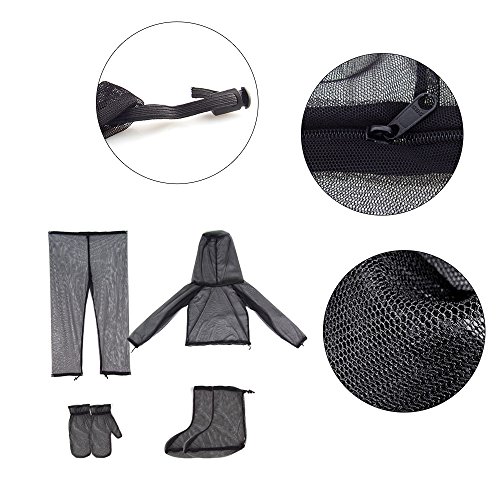 lixada leicht Sommer Bug Wear Mosquito Anzug Jacke Pad Hose Socken für Herren Damen mit extrem Mesh Hiking Fishing Camping Bee Füttern Radfahren - 5