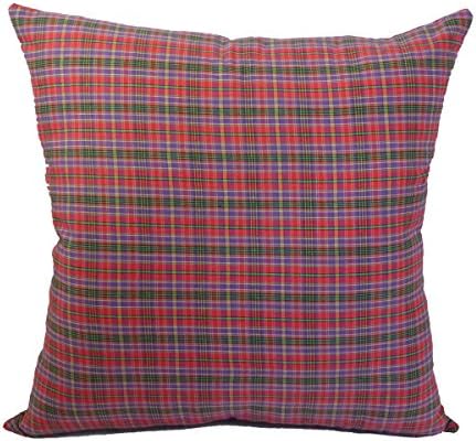 Red Tartan Cushion - Large 65cm x 65cm - COMPLETE WITH VALESOFT® FIBRE FILLED INNER