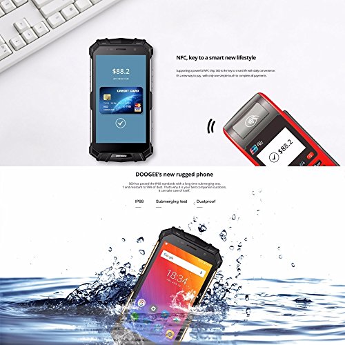 DOOGEE S60 - 5,2 Zoll FHD Wasserdicht / Shockproof / Staubdicht 4G Smartphone, 5580mAh Batterie 12V2A Schnelle Ladung (drahtlose Ladung unterstÃ¼tzt), Helio P25 2.5GHz Octa Core 6GB 64GB, 21.0MP Kamera NFC GPS Metallrahmen - Schwarz
