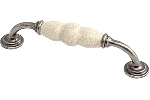 FITTINGSCO WINCHESTER Fixed D Handle 128mm Centres Pewter/Cream Crackle