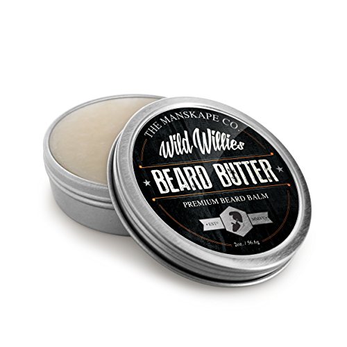 Wild Willie's Beard Butter - The Only Beard Balm with 13 Natural/Organic Ingredients to Condition and Treat Your Beard or Mustache At the Same Time. Made with Shea Butter, Yellow Beeswax, Sweet Almond Oil, Apricot Oil, Gold Jojoba Oil, Castor Oil, Argan Oil, Emu Oil, Tamanu Oil, Vitamin E, Tea Tree Essential Oil, Cedarwood Essential Oil, Rosemary Essential Oil. Fast Growing, Healthy, and Studly Beard. Made By Hand in the USA