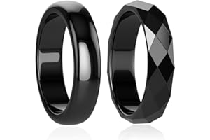 Lonage Hämatit-Ring für Damen und Herren, Unisex, echte heilende magnetische Steine, Ring für Angstausgleich, Wurzelchakra, absorbiert negative Energie, Schmuck, Geschenke, Größe 6–12