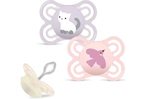 MAM Perfect silikonnapp 0-6 2-pack inklusive transportsteriliseringslåda, Dento-Flex, för hälsosam munutveckling, extra tunn