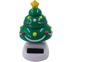 Luckxing Solar Wobble Figures Car Christmas Wobble Doll Solar Figure Toys Christmas Tree Wobble Figure Car Dashboard Decoration Energy-Saving Ornaments for Car Holiday Birthday Gift