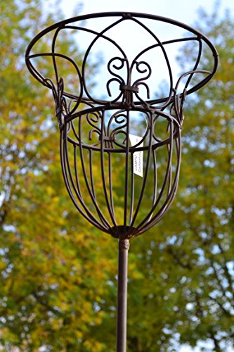 Gartenstecker Korb- hübscher Gartenstecker mit Korb vielseitig nutzbar für Pflanzen, Kerzen , Brenngel, Höhe 115-120 cm, stabile Ausführung