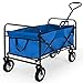 Produktbild Bollerwagen faltbar – Vollgummireifen – leichter und schneller Aufbau – Blau Handwagen Gartenwagen