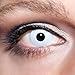 Produktbild KwikSibs farbige weiße Kontaktlinsen Zombieaugen 1 Paar (= 2 Linsen) weiche Linsen inklusive Behälter und 50ml Pflegelösung (Stärke / Dioptrie: -2,25)