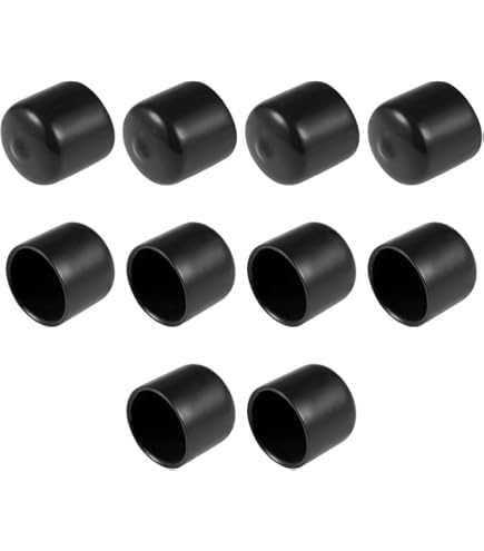 sourcing map 10 stks Rubber Eindkappen 38mm ID Vinyl Ronde Eindkap Cover Schroefdraad Beschermers Donkergrijs