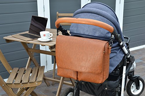 JUBELIST kids Wickeltasche BEN ★ Unisex Messenger Umhängetasche inkl. Kinderwagenhaken und Wickelunterlage für das Baby - 9