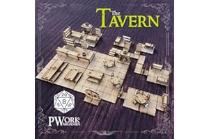 Pwork Wargames The Tavern (La Taverna) - 3D Tactical maps Rpg Fantasy Dungeon Tiles - mappe tattiche 3D modulari in MDF 3mm