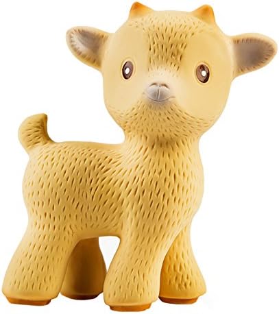 CaaOcho 100% Pure Natural Rubber - Sola The Goat Teething Toy (Tan) BPA, PVC, phthalates Free