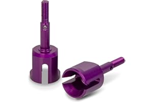 PrecisionGeek - Replacement Parts Purple Anodised Aluminum Alloy Steering Knuckle Joint Cup, Wheel Axle, Compatible with Tamiya TT01 TT01E TT02 TT02B 1/10 RC Touring Car - Set of 2
