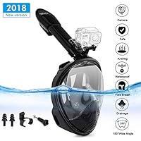 Maschera da Snorkeling Snorkel Mask 2018 Le pi&ugrave; recenti maschere da sub con vista a 180 &deg; e supporto GoPro Easy Breathe (L / XL)