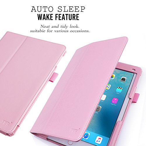 iPad Pro 9.7 Hülle,iPad Pro Hülle,iPad Pro 9.7 Case,Fyy® [Super Functional Series] Hochwertige Kunstleder Hülle mit elastitcher Handschlaufe und Halterungen für Karten, Notizen für iPad Pro 9.7, Rosa Gold (mit automatischer Schlaf/ Weck-Funktion) - 2