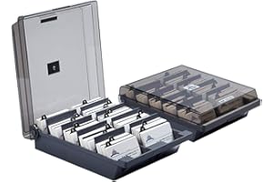 Nicoone Business Card Holder Box,Business Card Box with Dividers, 1000 Cards Capacity A-Z Cards Name Business Card File,8 Divider Board and A-Z Guides - Cards not Included