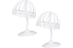 CHILDWEET 2pcs Hollow Children's Hat Display Stand Desktop Stand Table Top Display Stand Ornament Display Stand Hat Stand Organizer Wig Tabletop Stand Cap Display Rack Hat Storage Rack White