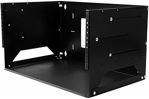 StarTech.com Rack Réseau Mural 4U à 2 Montants avec Étagère Intégrée, Rack de Données Mural avec Profondeur Ajustable pour Équipement AV/Ordinateur/IT, Petit Rack de Serveur Mural - TAA (WALLSHELF4U)