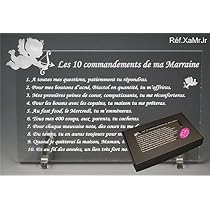 Lot de 2 cartes petite fille, les 10 commandements du parrain et de la marraine, personnalisables - France