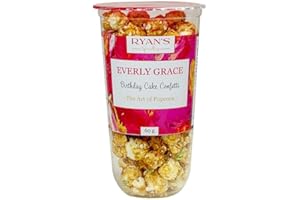 ‎EVERLY GRACE Everly Grace Popcorn – Birthday Cake Confetti, 60 g – Popcornbecher mit Vanille und Streuseln aus unserer Manufaktur in Augsburg, Deutschland