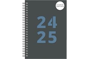 QUICKDRAW Academic Diary 2024-2025 A5 Week To View Wiro Bound Mid Year Die Cut Cover Student Planner Organiser (Blue)