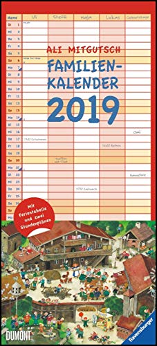 Ali Mitgutsch Familienkalender 2019 - Wandkalender - Familienplaner mit 5 Spalten - Format 22 x 49 cm: Rundherum in Stadt und Land
