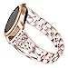 Produktbild Glowjoy kompatible mit Samsung Galaxy Watch Active,Solid Edelstahl Metall Ersatzarmband Uhrenarmbänder Crystal Frauen Mädchen Metallarmband Watch Bändern Wristband Uhr Zubehör (Roségold)
