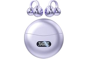 YUEYINOK Wireless Ear Clip Headphones Bluetooth,Open Ear Headphones Open Wireless Earbuds, Bone Conduction Headphones,Clip Headphones, Running Earphones with Mic,Sports headphones