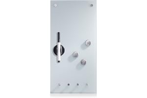 Zeller Memobord mit Haken, Glas, weiß, Circa 20 x 40 x 4 cm