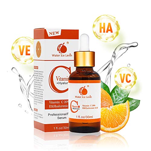 Sérum Vitamine C,20% Vitamine C & Acide Hyaluronique Botanique Anti-Âge Sérum,Renforce les défenses naturelles de la peau, hydrate la peau et réduit remarquablement les rides et ridules.
