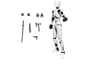 Tiuainta Lucky 13 Action Figure 3D Printed Mannequin Toys Multi-Jointed Movable Robots T13 Action Figures Model with a Lot of Joints for Desktop Decorations Game Gifts (White)