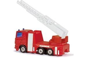 siku 1015, Feuerwehr-Drehleiter, Metall/Kunststoff, Rot, Ausziehbare Leiter