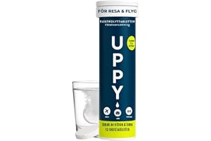 Uppy! Elektrolyter Brustabletter, Vätskeersättning för Resa, Flyg & Träning, Citron & Lime med Ingefära, Låg Sockerhalt, 10 st