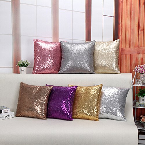 40 x 40cm Solid Color Funkeln Kissenbezug Paillette Dekokissen Fall Startseite Schlafzimmer Sofakissen Kissenabdeckung Gold - 3