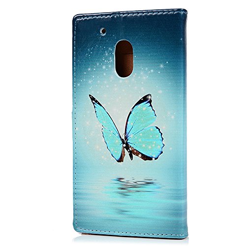 Motolora Moto G4 Play Hülle YOKIRIN Painted PU Leder Wallet Handytasche Handyhülle Innere PC Hardcase Folio Schutzhülle Ledercase Lederhülle Tasche Painted Gemalt Schale Backcover Ledertasche Schutz Hülle Rückschale Flip Cover mit Standfunktion Karteneinschub und Magnetverschluß im Bookstyle Muster:Schmetterling - 3