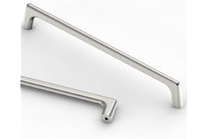 9BUILD 10 Pack Cabinet Handles - 192mm Satin Nickel Brushed Zinc Alloy Kitchen Cupboard & Drawer Handles EU0019