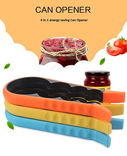 ADOO Cap Opener Dosenöffner, Cap Launcher Bier Weinflasche Opener und Deckelöffner Anti-Rutsch Gummi Jar Deckelöffner für eine Reihe von Größen - 3
