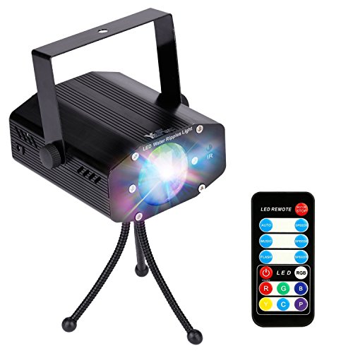 Party Light, Water Ripples Disco Lights led stage lights with Remote- Yafex Ocean Moving waves 7 colors rotating disco sound activated DJ lights disco ball light for home kids birthday Parties Karaoke Outdoor Wedding Show Club