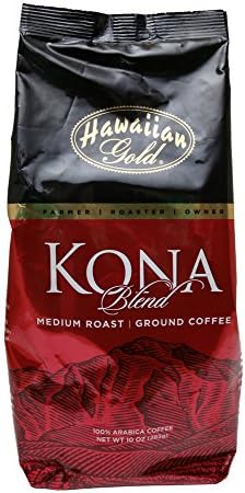 100% Hawaiian Gold Kona Blend Medium Roast Ground Coffee 10 oz. 283 g