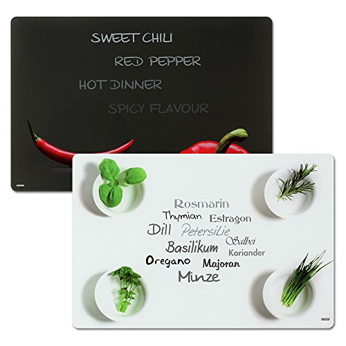 Glas-Schneideplatte 2er Pack Schneidebrett - Frühstücksbrett - Tranchierbrett - Glasbrettchen