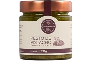 LA PISTACHERIA Pesto De Pistacho Gourmet Ideal Para Pasta Entrantes Y Recetas Mediterráneas Sabor Intenso Textura Cremosa Salsa Natural Lista Para Usar Producto de Calidad (190 gr)