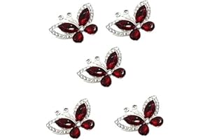 Syntego pièces papillon en cristal à dos plat, embellissement de diamants de qualité A, strass scintillants (rouge Royal)